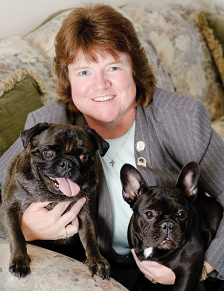 Kara Burns with 2 dogs