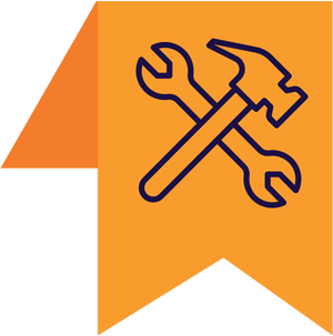 two sided wrench and hammer icon