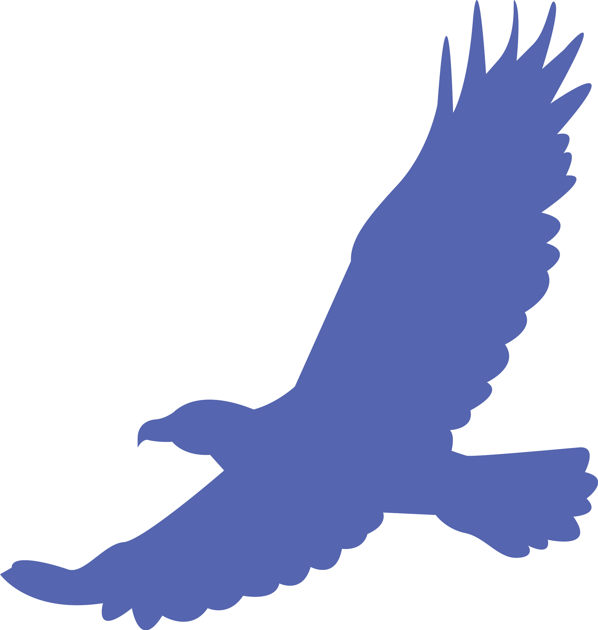 blue silhouette of a flying eagle