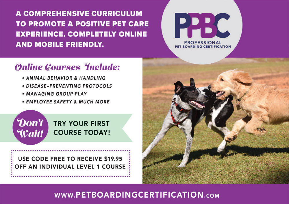 PBBC Professional Pet Boarding Certification Ad