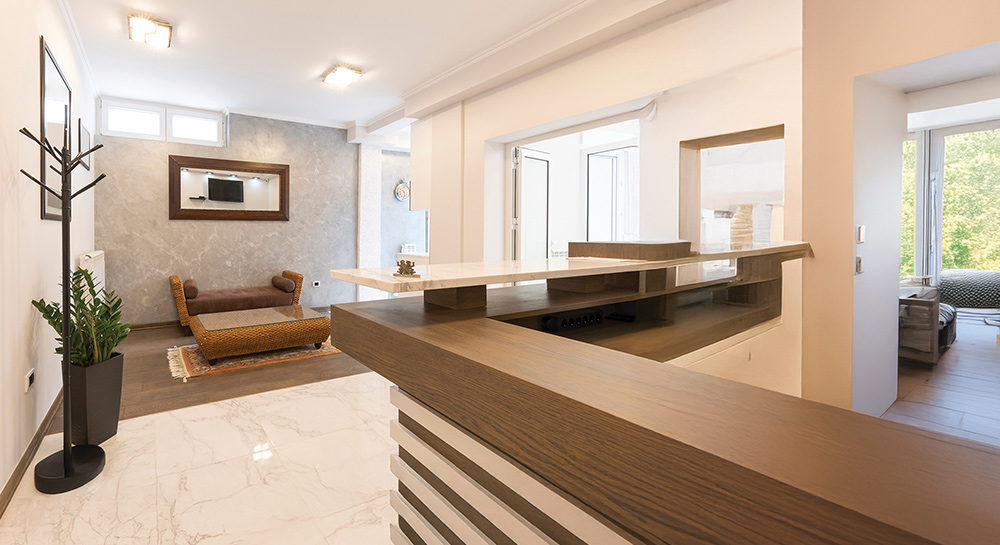 interior view of the lobby of a “holistique” clinic