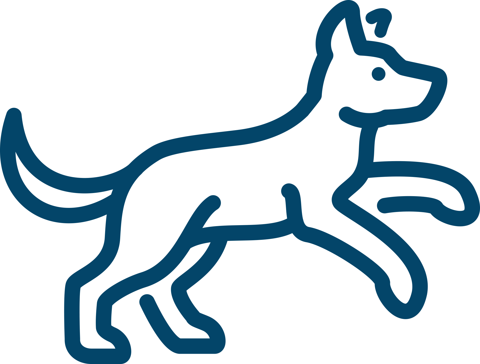 teal digital line drawing of dog with front legs in the air