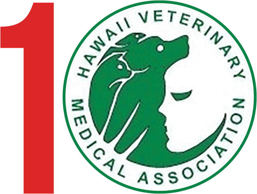 the number ten made up of a bold red one and the HVMA cicular logo as the zero