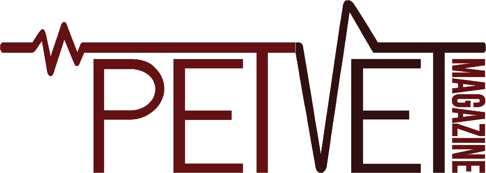Pet Vet Magazine masthead in burgundy and black
